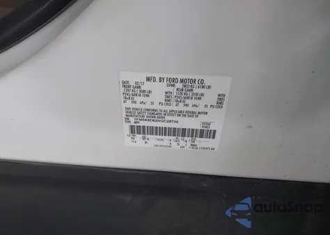 2017 Ford Explorer Xlt из США, поврежденный, VIN 1FM5K8D82HGC28739